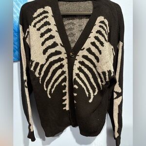 Black and Cream Skeleton Cardigan